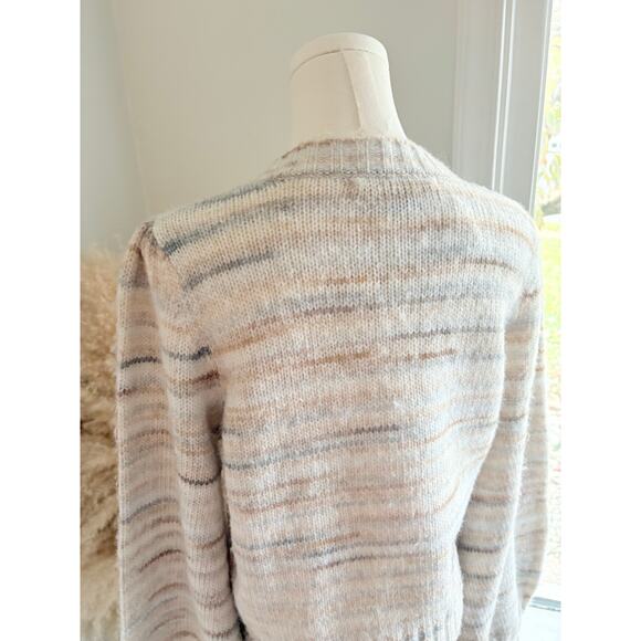 NWT French Connection Marley Space Dye Crewneck Sweater Womens Large Cream Tan - Picture 7 of 9